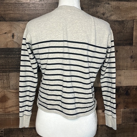 Madewell Cutoff Sweater in Stripe Size XXS Oversized - Picture 4 of 4